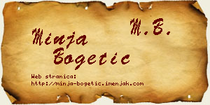 Minja Bogetić vizit kartica